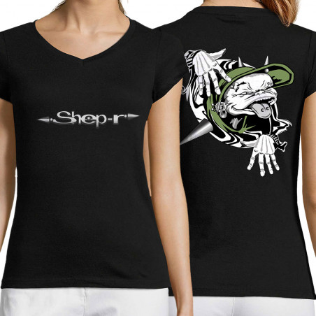 T-shirt femme col V "Toxi...