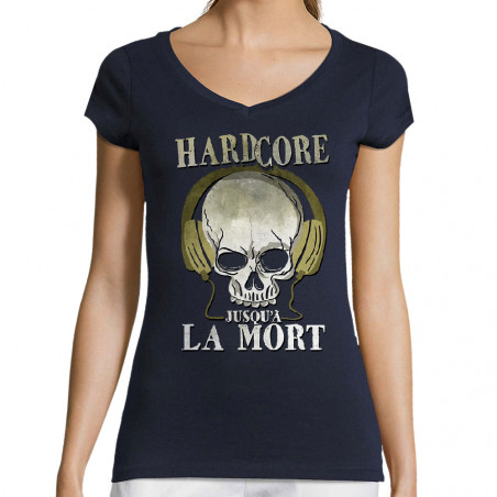 T-shirt femme col V...