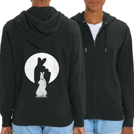 Sweat femme zippé à capuche...