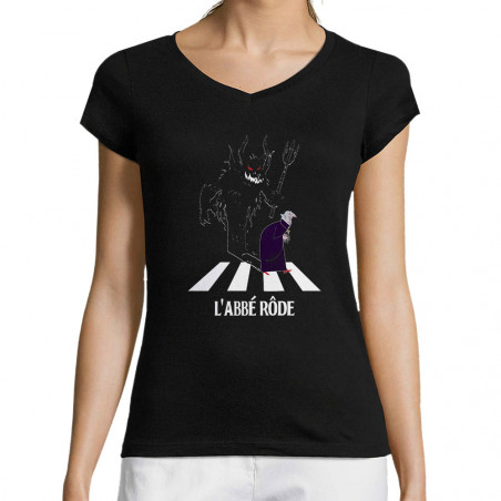 T-shirt femme col V "L'abbé...