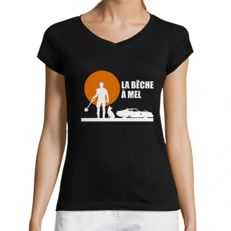 T-shirt femme col V "La...