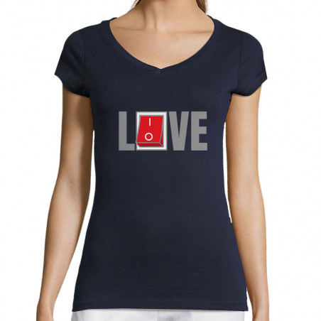 T-shirt femme col V...