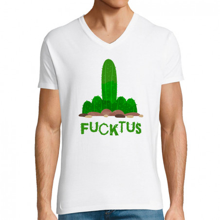 T-shirt homme col V "Fucktus"