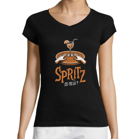 T-shirt femme col V "Spritz...