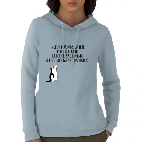 Sweat femme à capuche coton...