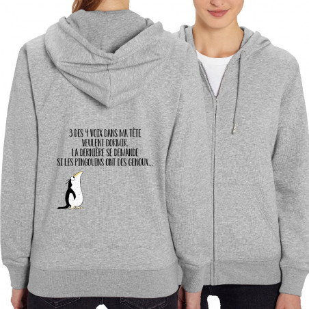 Sweat femme zippé à capuche...