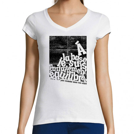 T-shirt femme col V...