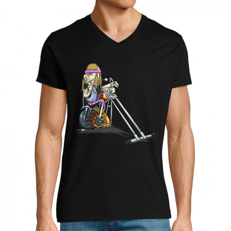 T-shirt homme col V "Biker...