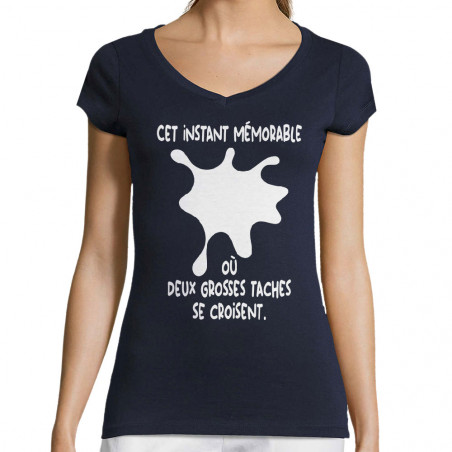 T-shirt femme col V "Deux...