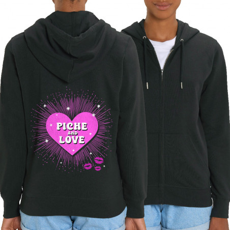 Sweat femme zippé à capuche...
