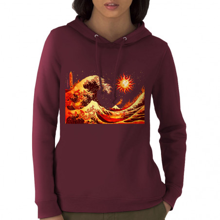 Sweat femme à capuche coton...