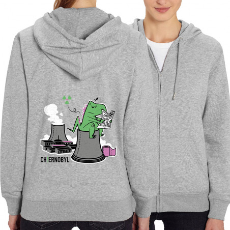 Sweat femme zippé à capuche...