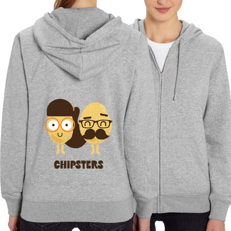 Sweat femme zippé à capuche...