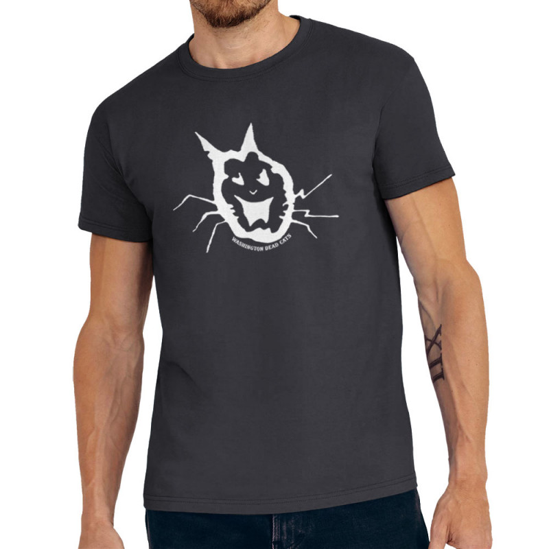 Tee-shirt homme gris souris Washington Dead Cats - Old School Cat (Washington Dead Cats)