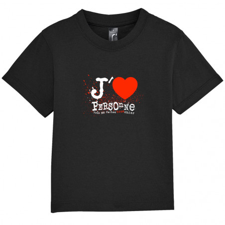 T-shirt bébé "J'aime personne"