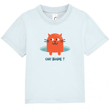 T-shirt bébé "Chat baigne ?"