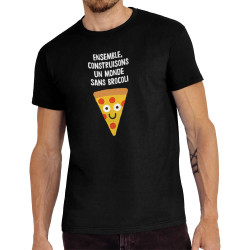 Tee-shirt homme noir Construisons un monde sans brocoli (Alex Kidd,Fruits & Légumes,Humour)