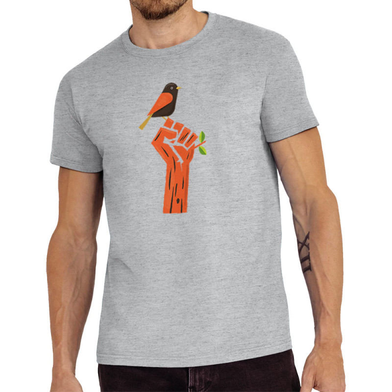 Tee-shirt homme gris chiné Résiste (Alex Kidd,Ecologie)