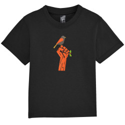 T-shirt bébé noir Résiste (Alex Kidd,Ecologie)