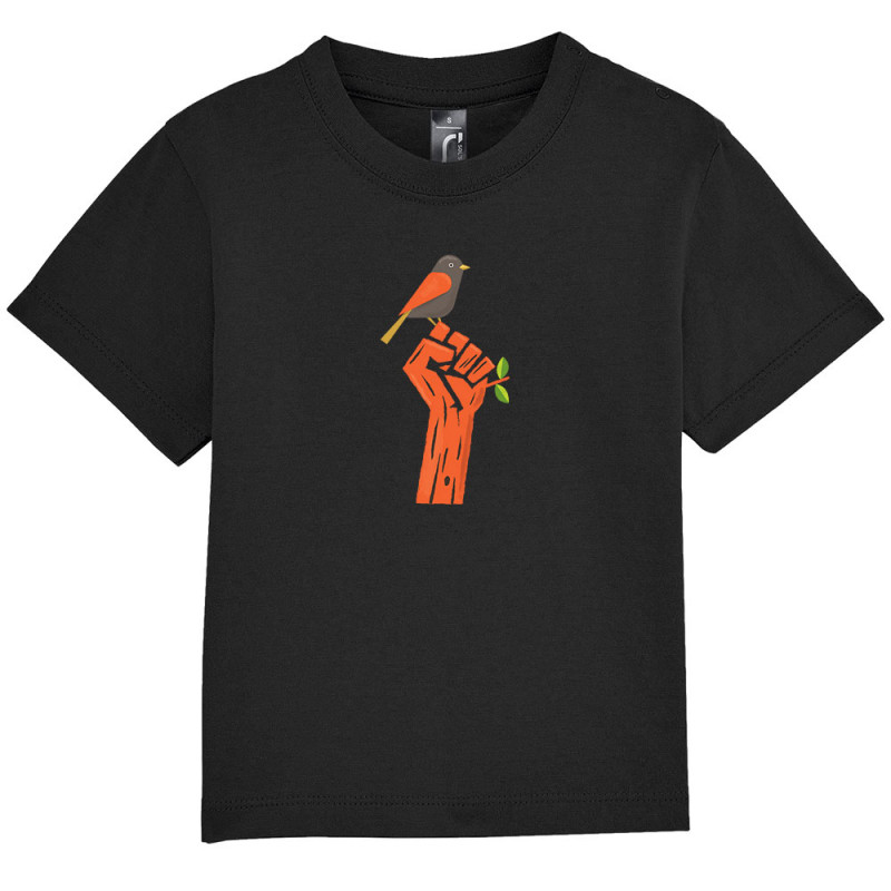 T-shirt bébé noir Résiste (Alex Kidd,Ecologie)