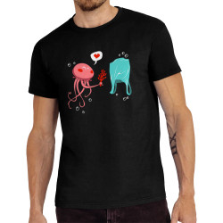 Tee-shirt homme noir Méduse (Animaux,Ecologie)