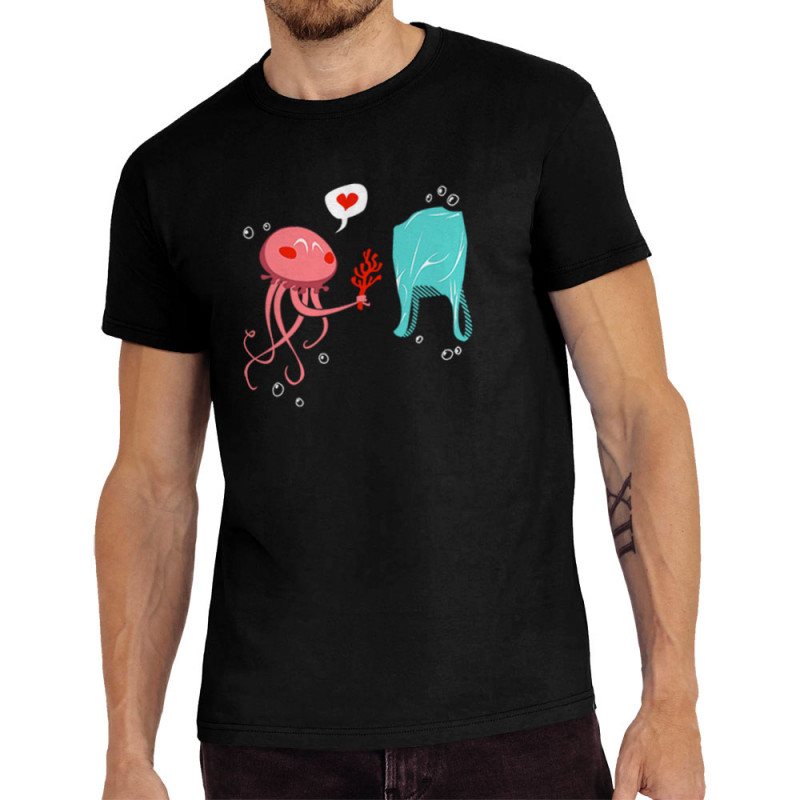 Tee-shirt homme noir Méduse (Animaux,Ecologie)