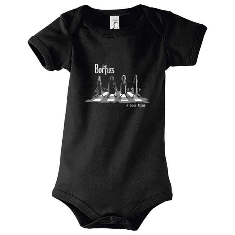 Body bébé noir The Bottles (Gondrax,Humour,Alcool,Amazon)