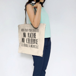 Sac shopping en toile naturel Mon plan pour devenir ni riche (Gondrax,Humour,Slogans Débiles)