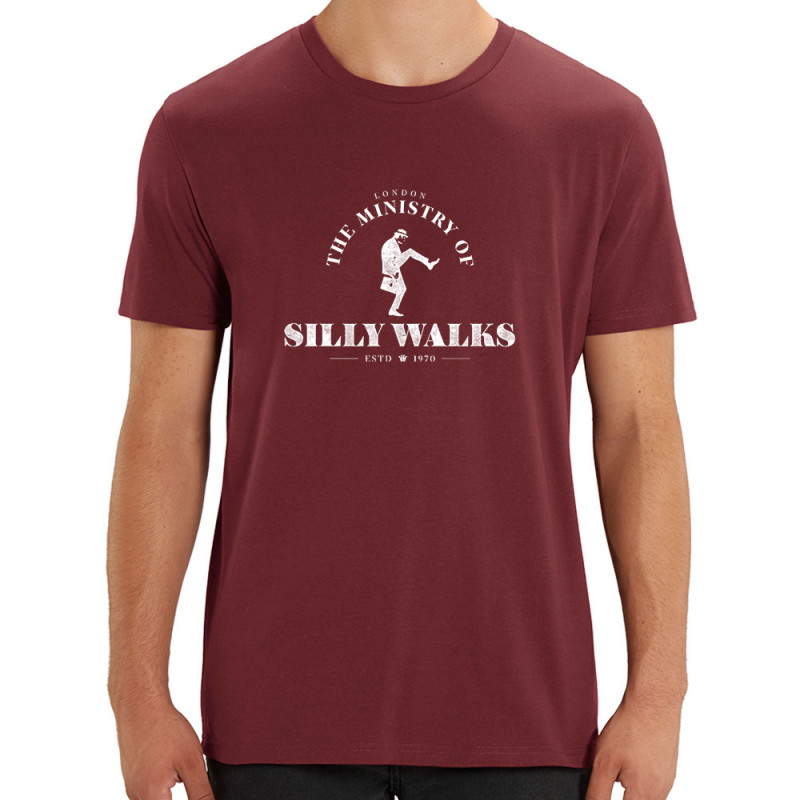 T-shirt homme coton bio bordeaux Silly Walks (Alex Kidd,Films/Séries)