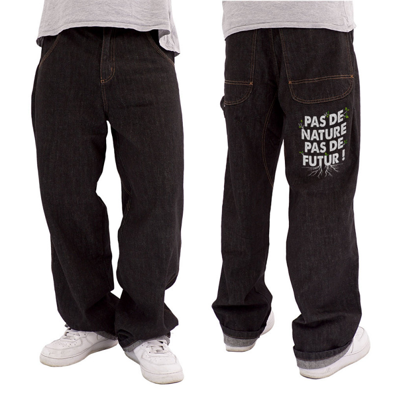 Baggy denim noir Pas de nature pas de futur (Gondrax,Slogans engagés,Ecologie)