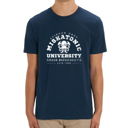 T-shirt homme coton bio bleu marine Miskatonic University (Alex Kidd,Films/Séries)