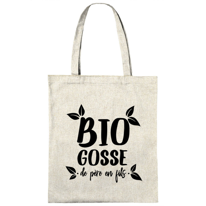 Sac shopping en toile naturel Bio gosse de père en fils (Zewa,Humour,Ecologie,Bébés)