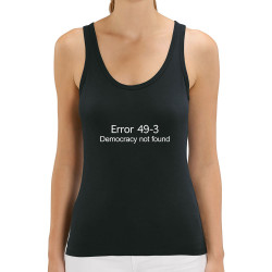 Débardeur femme coton bio noir Error 49-3 (Gondrax,Slogans engagés)