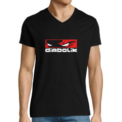T-shirt homme col V noir Diabolik - Heros (Diabolik)