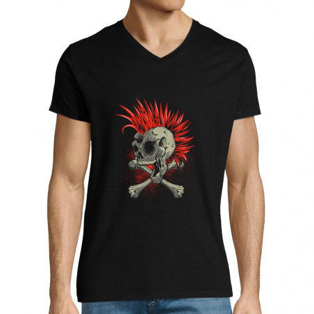 T-shirt homme col V "Iroskull"