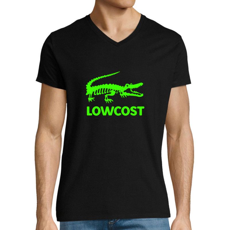 T-shirt homme col V noir Lowcost (Mattdez,Humour)