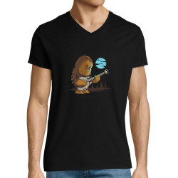 T-shirt homme col V noir Chewbacca Blues (Le Duc,Films/Séries,Star Wars)