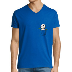 T-shirt homme col V bleu royal Kondamas Pocket (Le Duc,Films/Séries,Manga Kawaï japan)