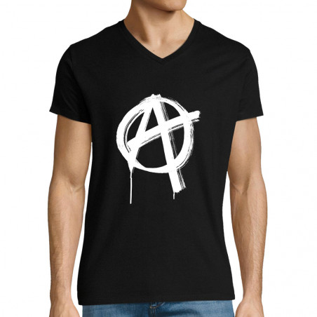 T-shirt homme col V "Anarchy"