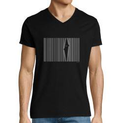 T-shirt homme col V noir Exit (Gondrax,Slogans engagés)