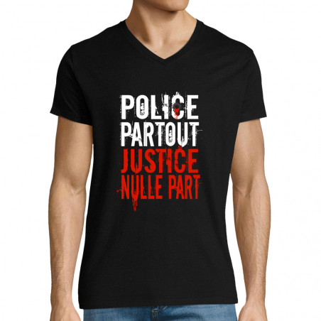 T-shirt homme col V "Police...