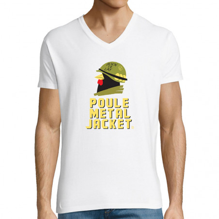 T-shirt homme col V "Poule...
