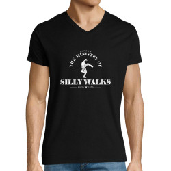 T-shirt homme col V noir Silly Walks (Alex Kidd,Films/Séries)
