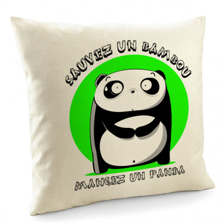 Coussin "Sauvez un bambou...