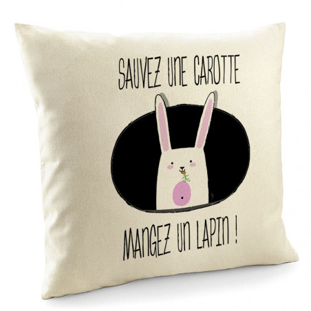 Coussin "Sauvez une carotte"