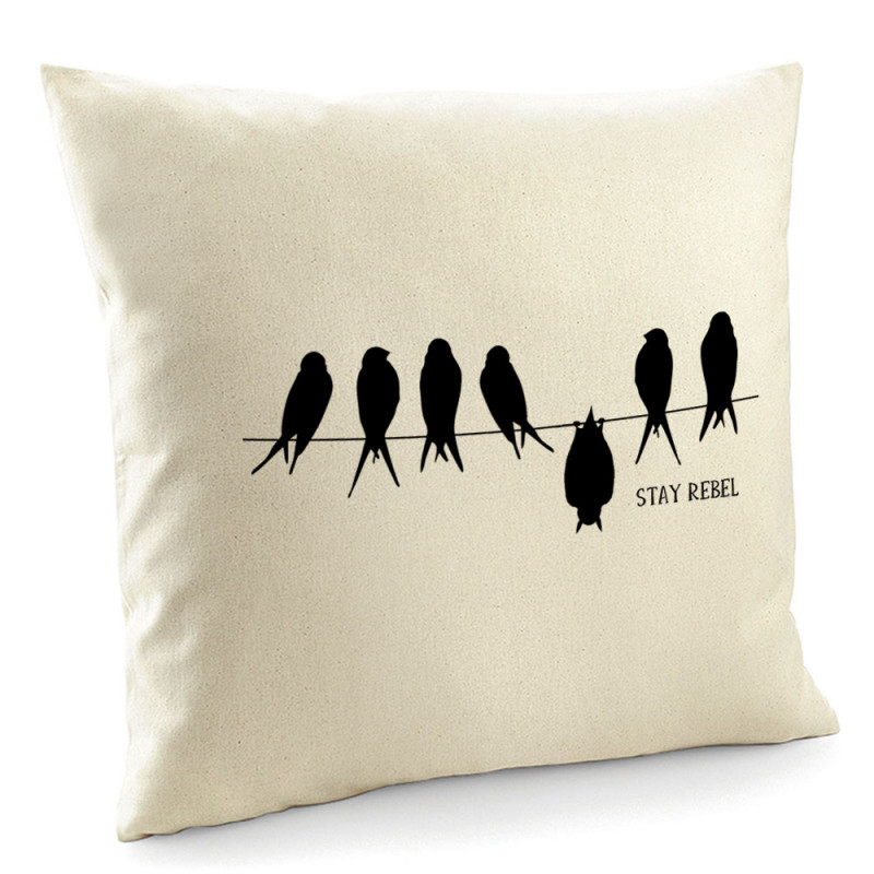 Coussin naturel Stay Rebel (Gondrax,Animaux,Humour,Stay)