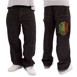 Baggy denim noir Only the strong survive (Animaux,Reggae)