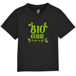 T-shirt bébé noir Bio gosse de père en fils (Zewa,Humour,Ecologie,Bébés)
