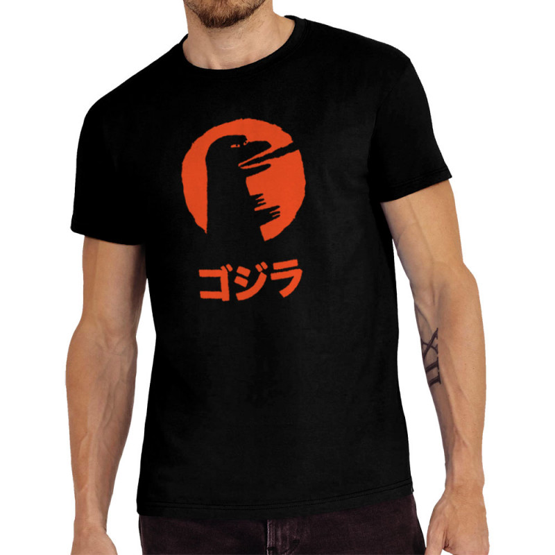 Tee-shirt homme noir Vintage Godzilla (Alex Kidd,Films/Séries,Manga Kawaï japan)