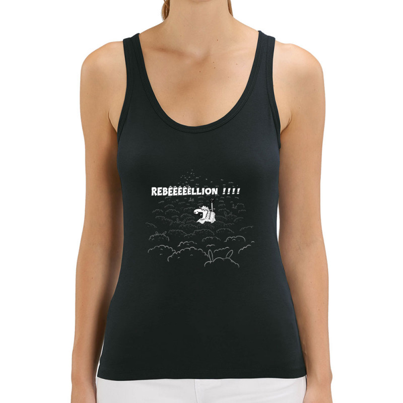 Débardeur femme coton bio noir Rebêêêêêllion (Mr Mouton,Animaux,Humour)